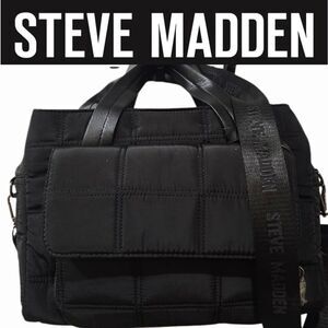 Steve Madden Black Quilted Tote